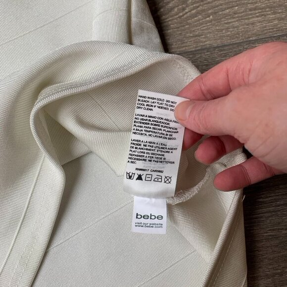 Bebe y2k Mini Dress Mesh Bandage Bodycon 2000s White Size Medium Vintage - Picture 12 of 16